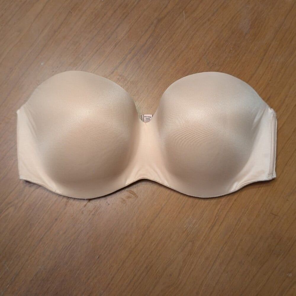 Victoria's Secret Strapless Push-Up Bra Body By Victoria Nude size 38DD